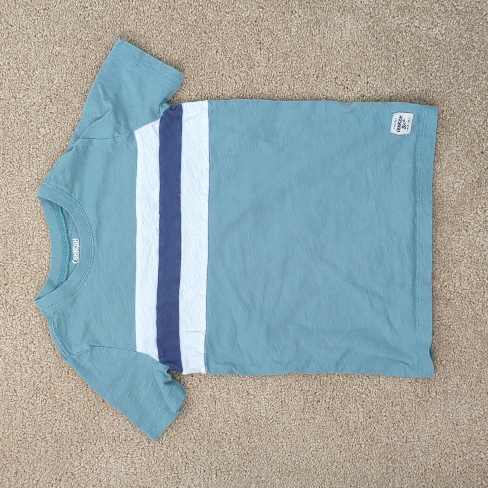 OshKosh B'gosh Kids Teal and Navy Striped Tee